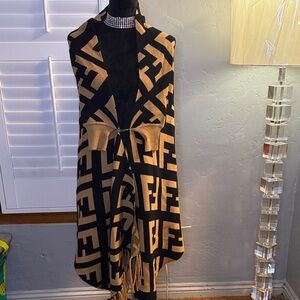 Fendi Black and Brown Logo Wrap